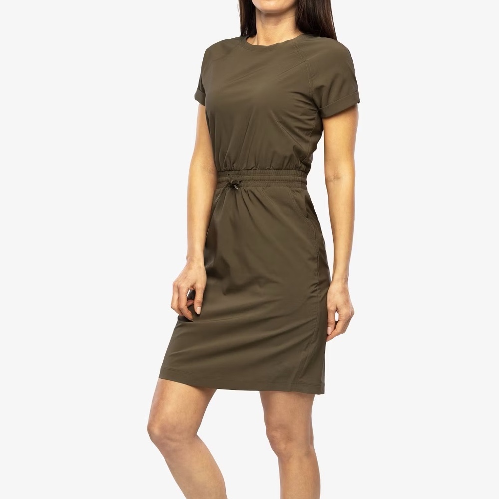 The North Face Olive Green Never stop wearing dress Sz S Petite Fall Casual - Picture 1 of 7
